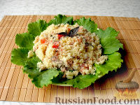 Фото к рецепту: Салат из кускуса с тунцом и овощами