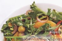 Фото к рецепту: Зеленый салат с апельсинами