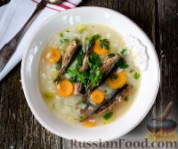 Фото к рецепту: Рисовый суп со шпротами