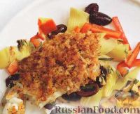Фото к рецепту: Морской окунь с салатом из артишоков