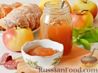 Фото к рецепту: Яблочный джем с апельсином и имбирем