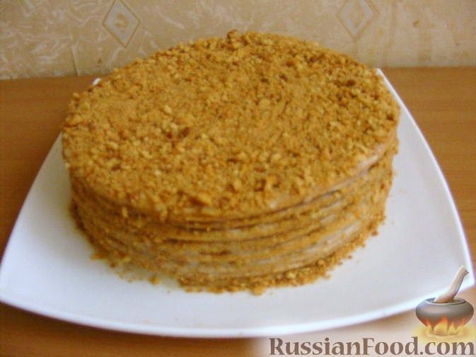 Медовик со сметаной и сгущенкой – пошаговый рецепт приготовления с фото