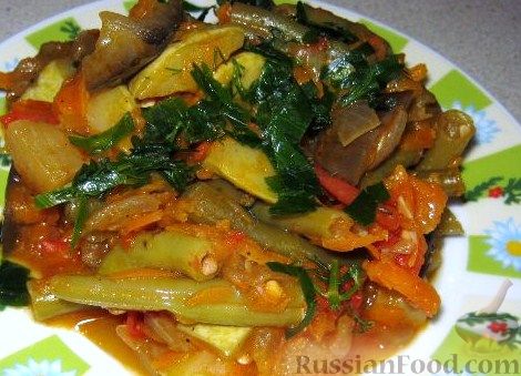 Лобио с баклажанами и фасолью — рецепт с фото пошагово