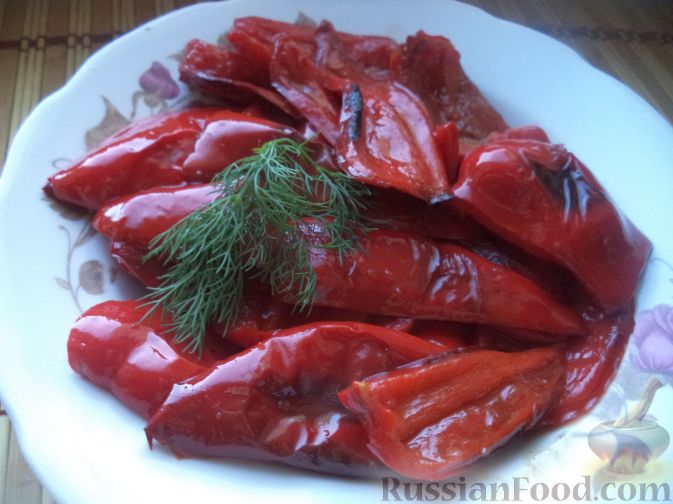 Жареный болгарский перец на зиму, в духовке