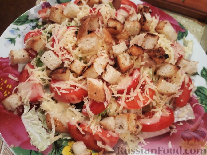 Салат мясной с помидорами, пошаговый рецепт на 9 ккал, фото, ингредиенты - Ольга
