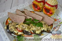 Фото к рецепту: Говядина "Шатобриан" с овощами и грибами