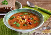 Фото к рецепту: Индийский суп с нутом, фасолью и чечевицей