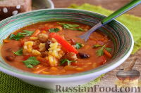 Фото приготовления рецепта: Индийский суп с нутом, фасолью и чечевицей - шаг №13