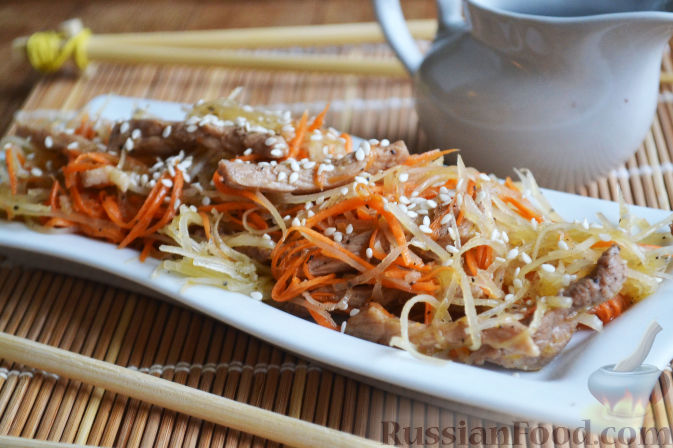 Морковь с мясом по-корейски — рецепт с фото и видео