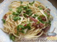 Фото приготовления рецепта: Спагетти под соусом карбонар - шаг №15