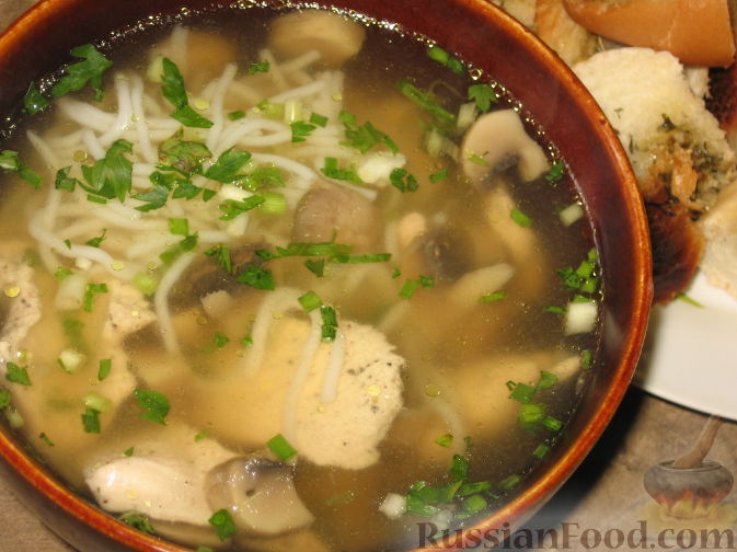 Фото вегетарианского яично-грибного супа