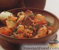 Фото к рецепту: Сборное рагу из овощей, мяса, фасоли, перловки и риса