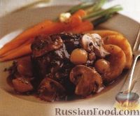 Фото к рецепту: Рагу из картофеля, мяса, лука и грибов