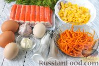 Фото приготовления рецепта: Салат с крабовыми палочками и морковью по-корейски - шаг №1