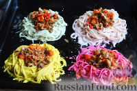 Фото приготовления рецепта: Цветные гнезда из спагетти (в духовке) - шаг №39