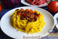 Фото приготовления рецепта: Цветные гнезда из спагетти (в духовке) - шаг №41