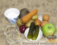 Фото приготовления рецепта: Финский салат "Росоли (Рассоле)" с сельдью - шаг №1