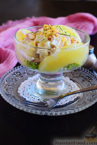 Салат с курицей и ананасами - пошаговый рецепт с фото на Готовим дома
