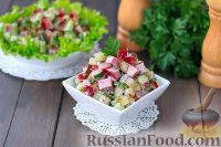 Фото к рецепту: Мясной салат с огурцами
