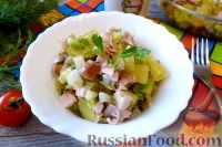 Фото к рецепту: Салат с копченой курицей и картофелем