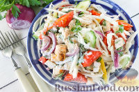 Фото приготовления рецепта: Овощной салат с курицей - шаг №12
