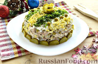 Фото к рецепту: Салат с тунцом, рисом и зеленым горошком