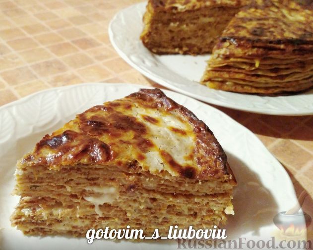 Блинный пирог с капустой и чечевицей — рецепты | Дзен
