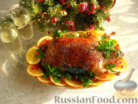 Фото приготовления рецепта: Сочная утка, запеченная с апельсинами - шаг №6