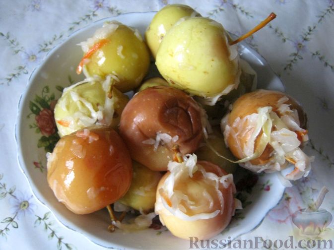 Рецепт Моченые яблоки с капустой