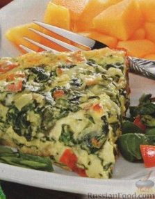 Рецепт Фриттата со шпинатом, помидорами и сыром
