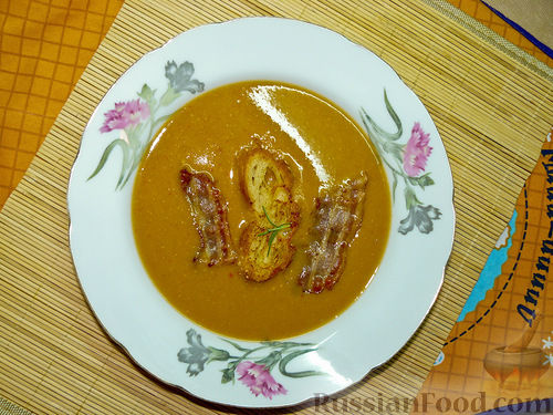 Рецепт Крем-суп с чечевицей и баклажанами