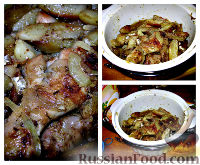 Фото к рецепту: Картошка с курицей в духовке