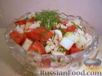 Фото к рецепту: Овощной салат с кабачками и цветной капустой