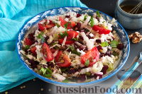 Фото приготовления рецепта: Постный салат с зеленой чечевицей - шаг №10