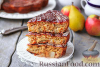 Фото к рецепту: Яблочно-грушевый пирог на кефире, с овсянкой и медом