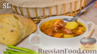 Фото приготовления рецепта: Быстрый суп с колбасками "Охотник" - шаг №5