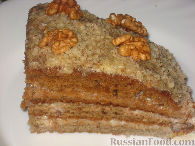 Рецепт Ореховый торт с творожным кремом