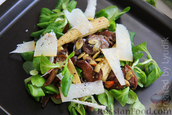 Теплый салат с фунчозой, пошаговый рецепт на 472 ккал, фото, ингредиенты - Ксения П