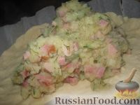 Фото приготовления рецепта: Пирог с картофелем и ветчиной - шаг №4