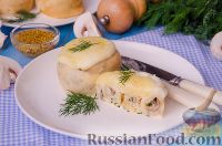 Фото приготовления рецепта: Закуска "Пеньки" из блинов с грибами, под соусом бешамель - шаг №24