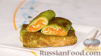 Фото к рецепту: Зеленые блинчики с начинкой