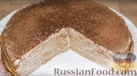 Фото к рецепту: Нежный блинный торт а-ля тирамису