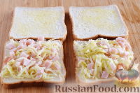 Фото приготовления рецепта: Жареный сэндвич с ветчиной и сыром - шаг №8
