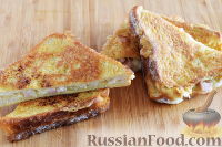 Фото приготовления рецепта: Жареный сэндвич с ветчиной и сыром - шаг №17