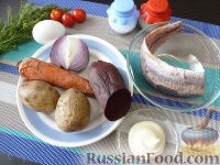 Фото приготовления рецепта: Салат "Восьмёрка" из сельди и овощей - шаг №1