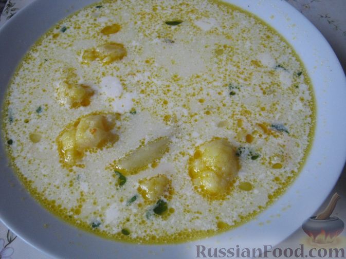 Рецепт Суп сырный с цветной капустой
