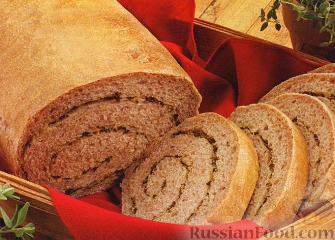 Рецепт Хлеб с травами в виде рулетов