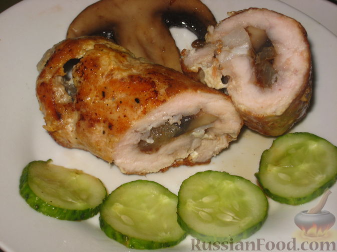 Рулетики из свинины с грибами - Пошаговый рецепт с фото | Блюда из мяса