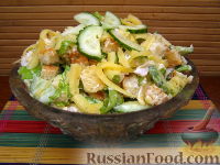 Фото к рецепту: Салат «Курица с сухариками»