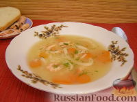 Фото к рецепту: Быстрый суп с креветками и кальмарами